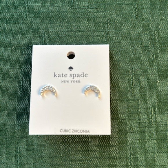 kate spade Jewelry - KATE SPADE SILVER MOON STUDS. SILVER ZIRCONIA. NWT